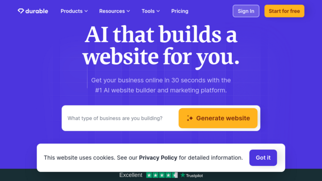 Durable | AI Website Builder and Small Business Software